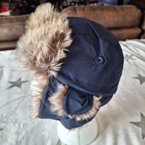 Gap Trapper Hat Cap size S/M‎ Kids Winter Wool Faux Fur Outdoor Ski Lined - Picture 1 of 9